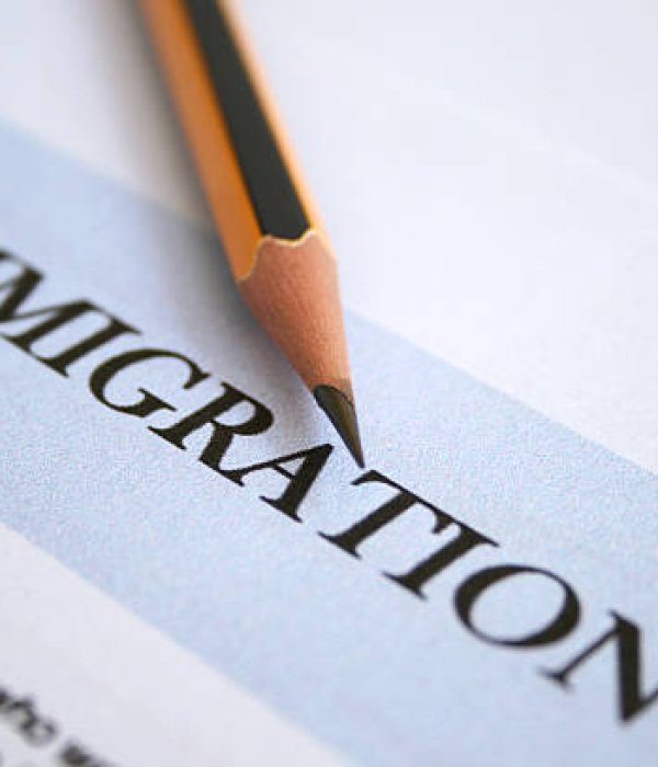 Close up of immigration application form.
